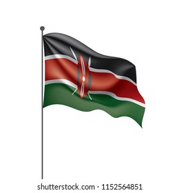 Kenya flag, vector illustration on a white background