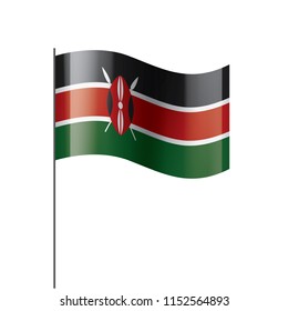 Kenya flag, vector illustration on a white background