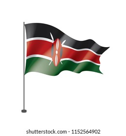 Kenya flag, vector illustration on a white background