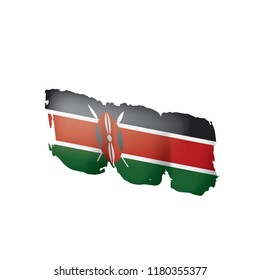 Kenya flag, vector illustration on a white background.