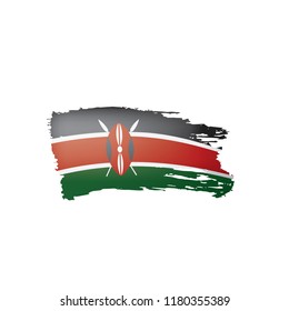 Kenya flag, vector illustration on a white background.