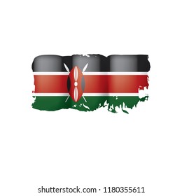 Kenya flag, vector illustration on a white background.