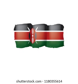 Kenya flag, vector illustration on a white background.