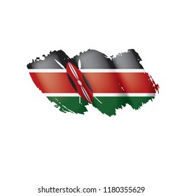 Kenya flag, vector illustration on a white background.