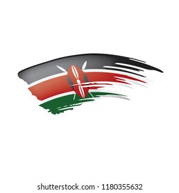 Kenya flag, vector illustration on a white background.
