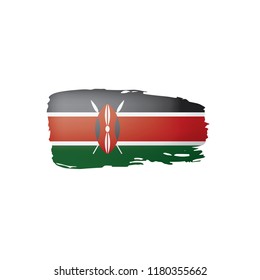 Kenya flag, vector illustration on a white background.