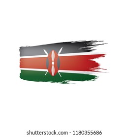 Kenya flag, vector illustration on a white background.