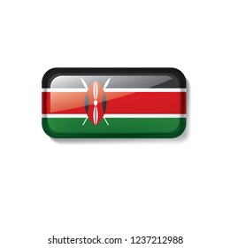 Kenya flag, vector illustration on a white background