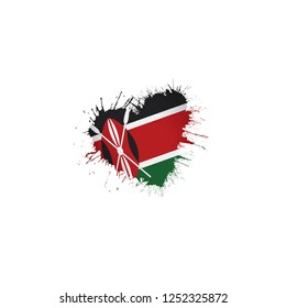 Kenya flag, vector illustration on a white background