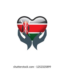 Kenya flag, vector illustration on a white background