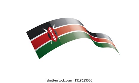 Kenya flag, vector illustration on a white background