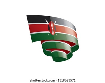 Kenya flag, vector illustration on a white background