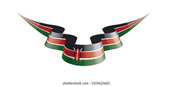Kenya flag, vector illustration on a white background