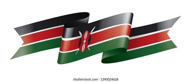 Kenya flag, vector illustration on a white background