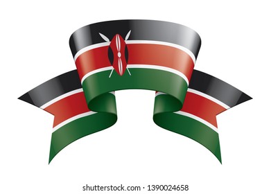 Kenya flag, vector illustration on a white background