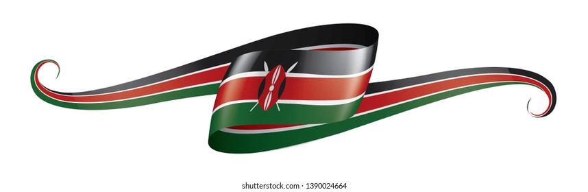 Kenya flag, vector illustration on a white background