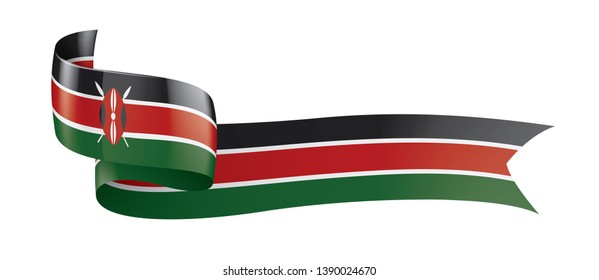 Kenya flag, vector illustration on a white background