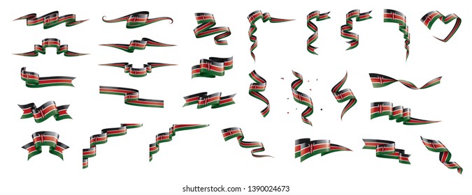 Kenya flag, vector illustration on a white background