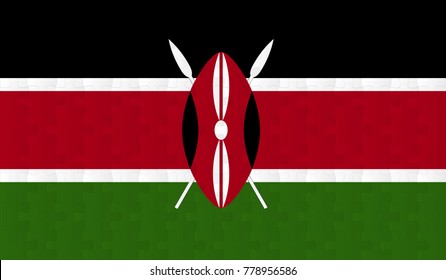 Kenya Flag. Vector image of Kenya Flag 144 pieces of jigsaw puzzles Vector eps 10 illustration.