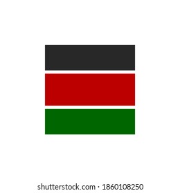 Kenya flag vector square icon - illustration. Flag of Kenya. Abstract concept, icon, square, button