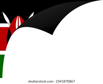 Kenya flag wave isolated on png or transparent background