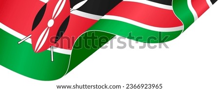 Kenya flag wave isolated on png or transparent background