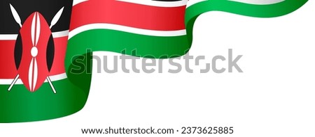 Kenya flag wave isolated on png or transparent background