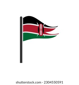 Kenya flags icon set, Kenya independence day icon set vector sign symbol