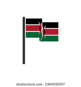 Kenya-Flaggen Symbol Set, Kenya-Unabhängigkeitstag Symbol gesetzt Vektorsymbol
