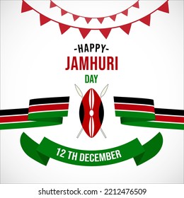 Kenya happy jamhuri day vector illustration concept