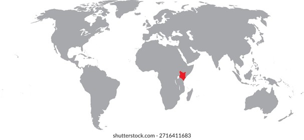 Kenia destacada en el diseño del Vector del mapa mundial
