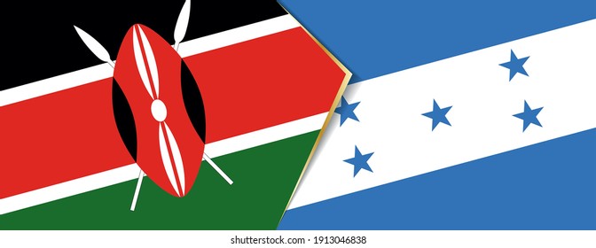 Kenya and Honduras flags, two vector flags symbol of relationship or confrontation.