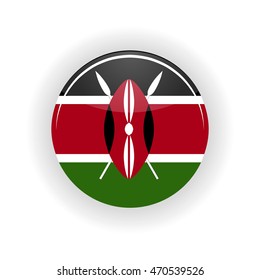 Kenya icon circle isolated on white background. Nairobi icon vector illustration