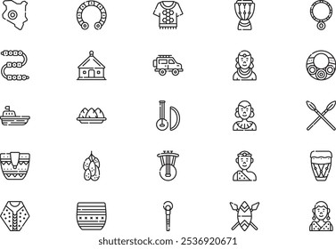 Kenya icons collection is a vector illustration with editable stroke.