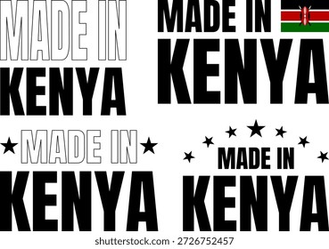 Kenya icons set featuring bold font designs showcasing national pride and craftsmanship