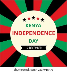 Kenya Independence Day design for background. 12th December. National day for banner, poster, greeting card, vector illustration.