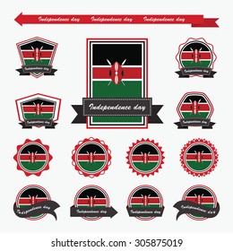 Kenya independence day flags infographic design