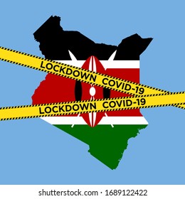 kenya lockdown. coronavirus. covid-19. vector illustration.