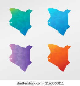 Kenya Low Poly Map Clip Art Design. Geometric Polygon Graphic National Icon. Vector Illustration Symbol.