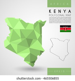 Kenya : Low Poly Map : Vector Illustration