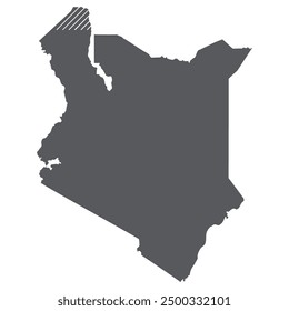Kenya map. Map of Kenya in administrative provinces in grey color