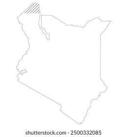 Kenya map. Map of Kenya in administrative provinces in white color
