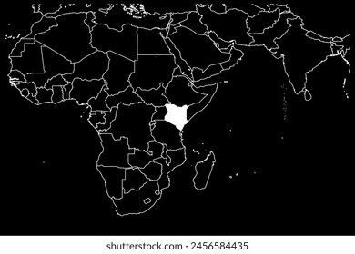 Kenya map africa black background