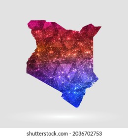 Kenya Karte Hintergrund im polygonalen Stil. Vektorgrafik Low-Poly-farbige Kenya-Karte von einzeln. Vektor EPS10.