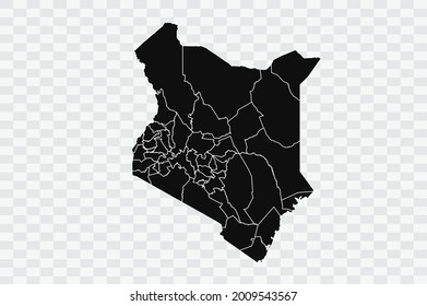 Kenya map black Color on Backgound png