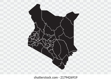 Kenya Map black Color on White Backgound quality files Png 