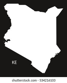 Kenya Map black and white illustration