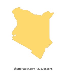 Kenya map color line element. Border of the country. UI UX GUI design element. Editable stroke.