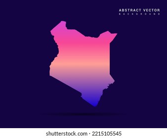 Mapa keniano del estilo de gradiente colorido Ilustración vectorial.