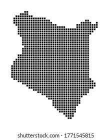 Kenya map. Map of Kenya in dotted style. Borders of the country filled with rectangles for your design. Vector illustration.